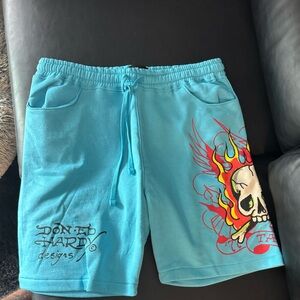 Ed Hardy Blue Graphic Men's Shorts